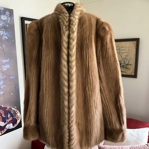 Elegant Tan Fur Coat